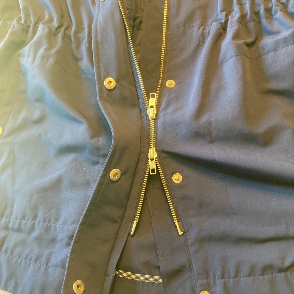 LOFT Navy Hooded NWT Jacket Women Size Large Petite - Picture 12 of 12